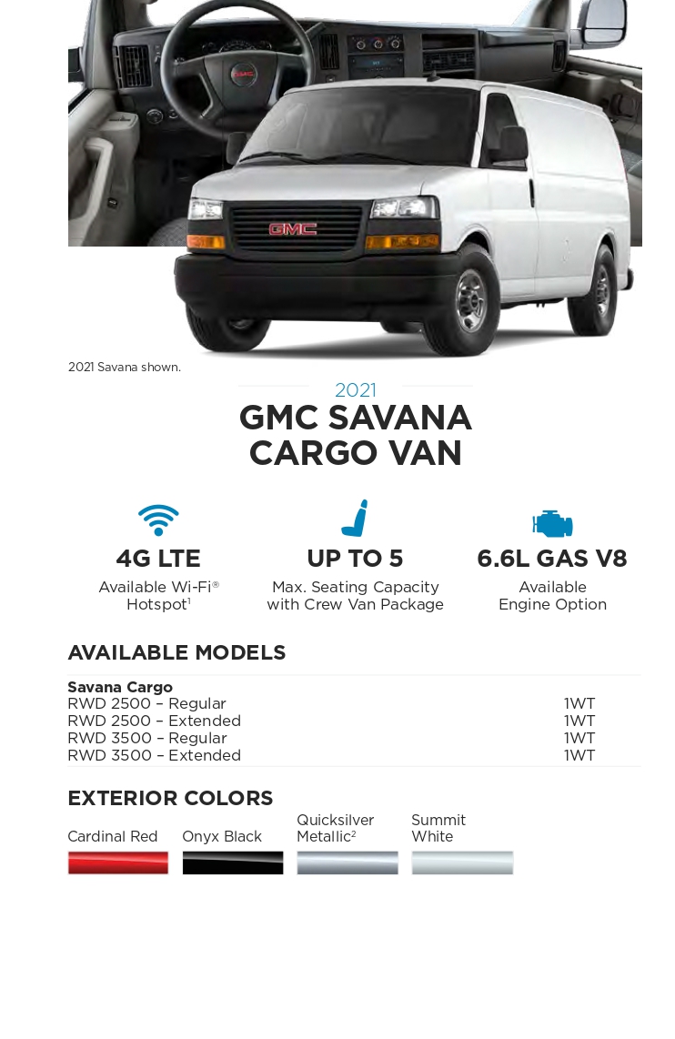 2022 GMC Savana Cargo Van Paint Chart paint codes for specific model general motors vehicles in 2022