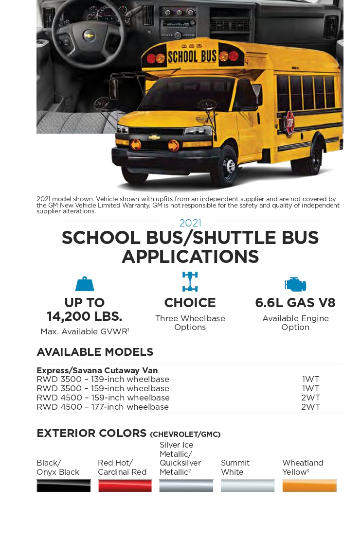 2022 GM Shuttle and School Bus Paint Codes and Color Chart 2022 Exterior General Motors Brand Paint Colors