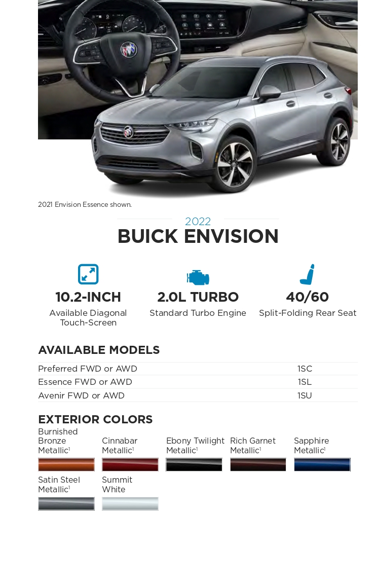 2022 Buick Envision Paint Codes and Color Chart paint codes for specific model general motors vehicles in 2022