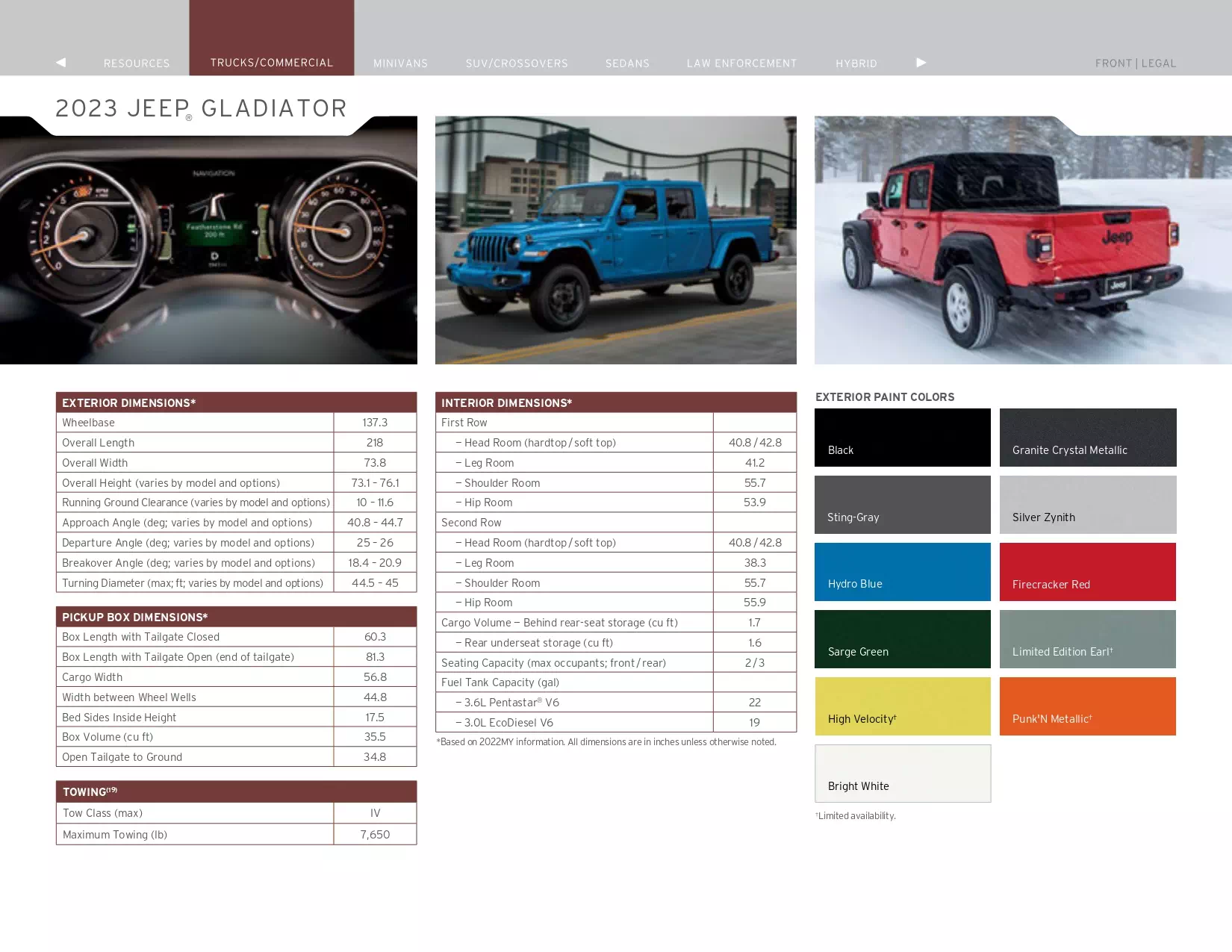 2023 Jeep Gladiator Paint Codes & Color Chart models, features and colors the vehicle comes in in 2023