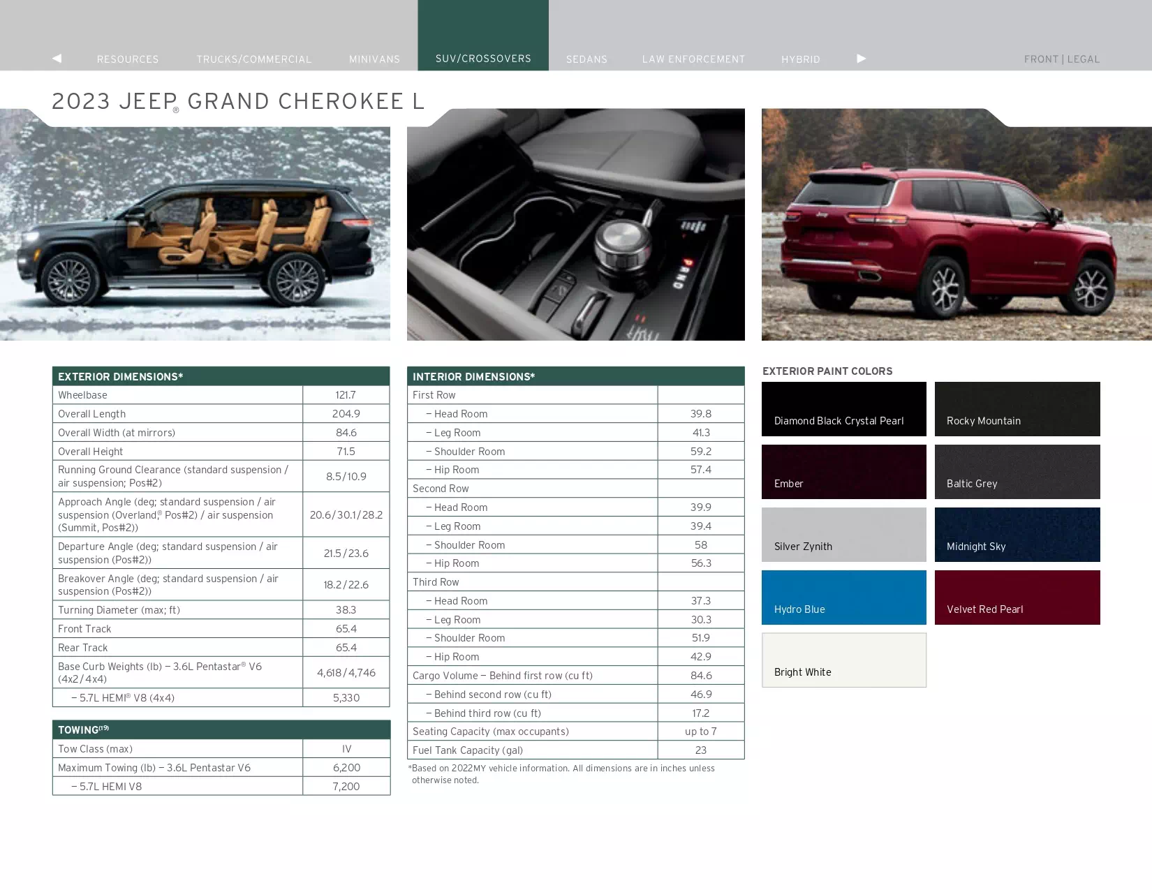 2023 Jeep Grand Cherokee L Paint Codes & Color Chart models, features and colors the vehicle comes in in 2023