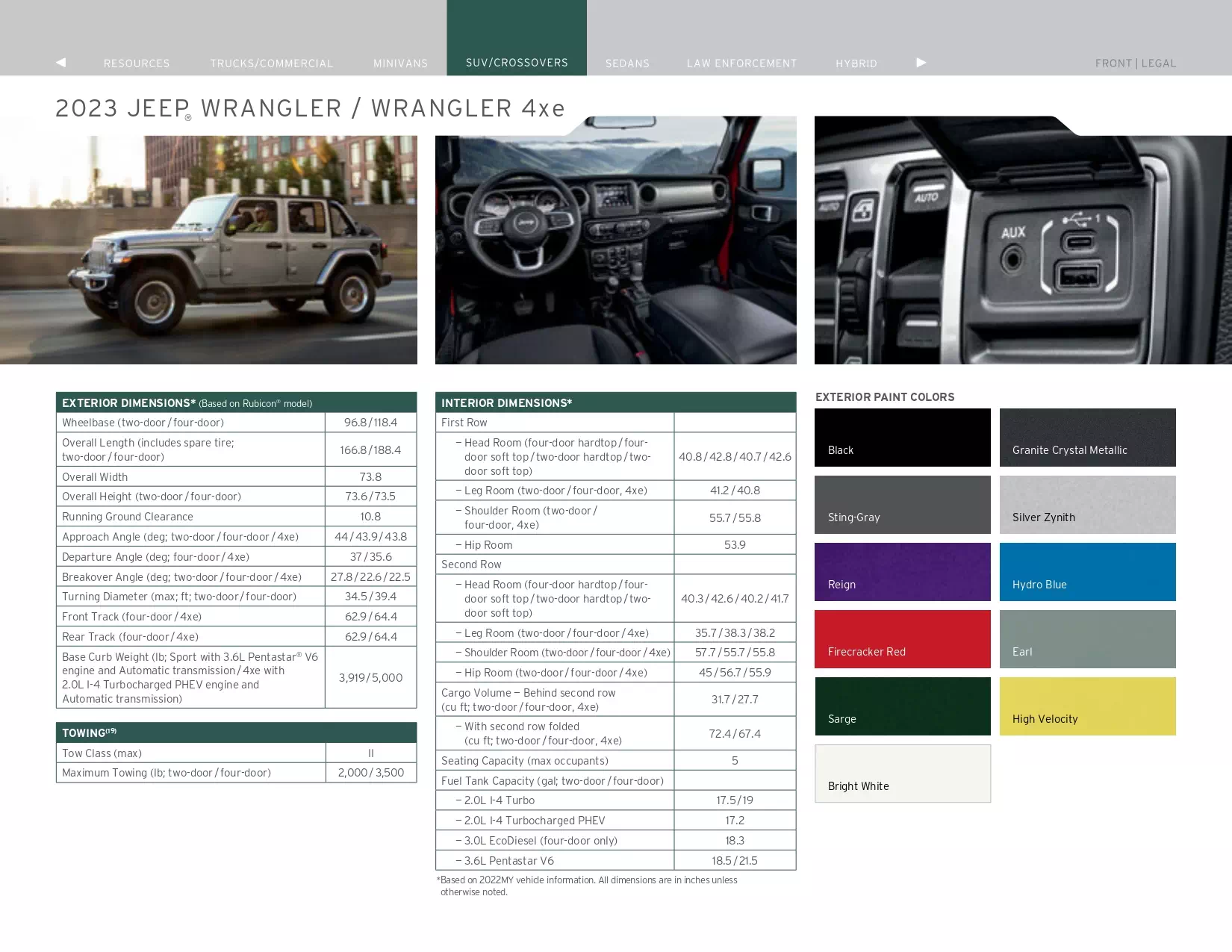 2023 Jeep Wrangler & 4Xe Paint Codes & Color Chart models, features and colors the vehicle comes in in 2023