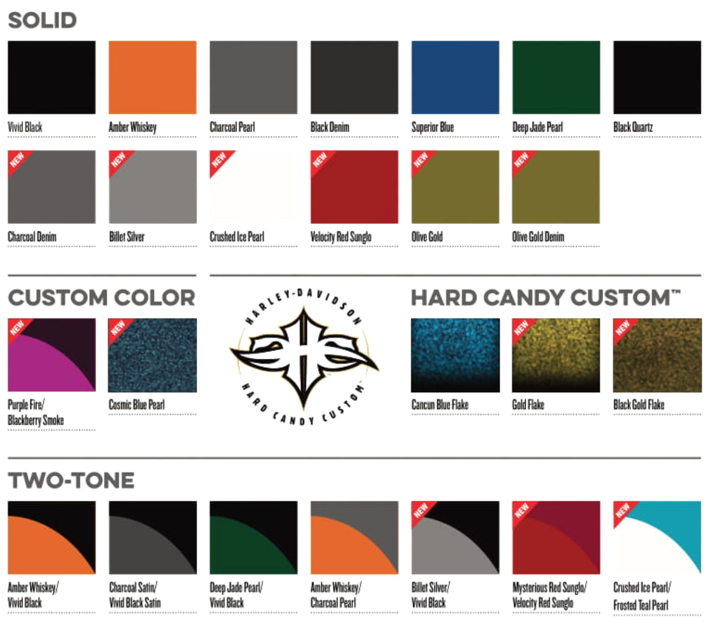 2016 Harley Color Chart Paint Codes