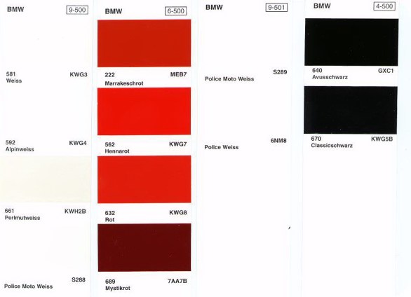 bmw motorcycle autocolor stock numbers Nexa Bmw Motorcycle Chart