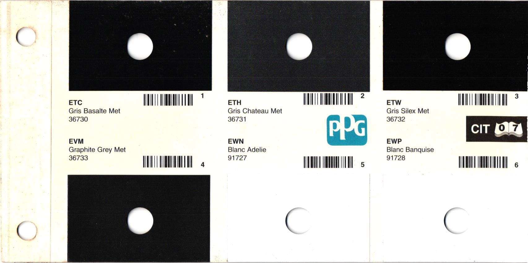 Citroen PPG Primemaster Paint Code Lookup Page 07 Paint codes, color swatches and PPG mixing formula numbers for the stand varience of ppg paints