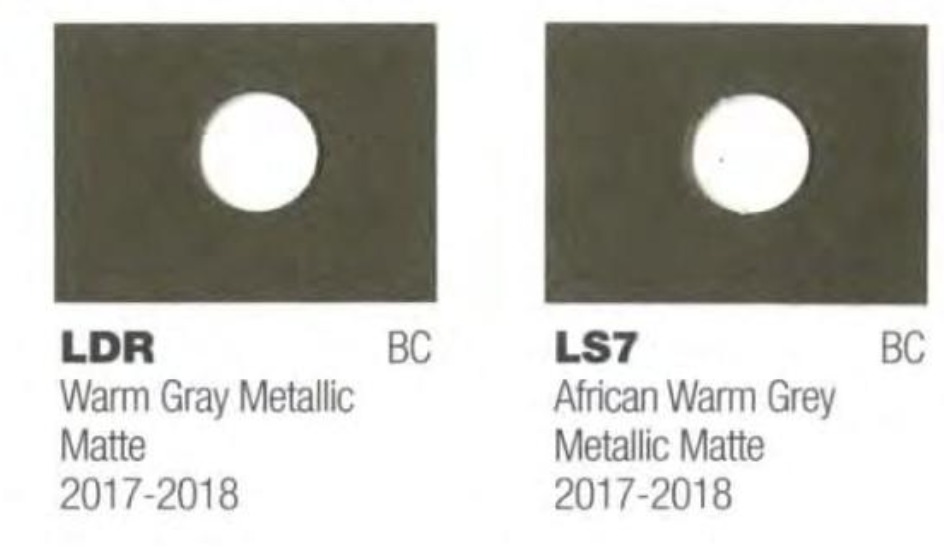2017 - 2018 Fiat Prospray Color Chart Page 3/3 Color swatches, and their ordering paint codes for Fiat Branded vehicles