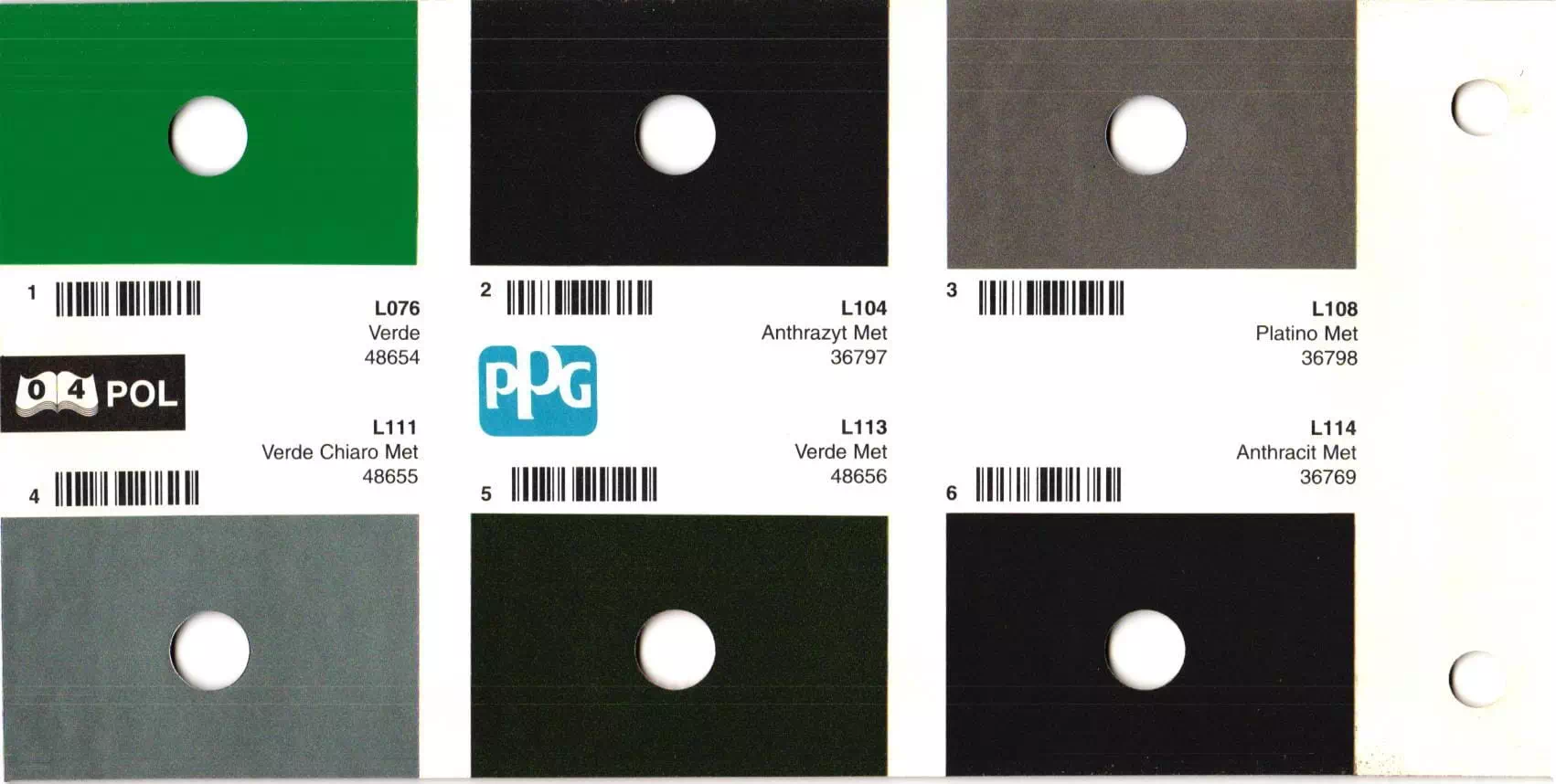 colors and their ordering codes for exterior polski vehicles