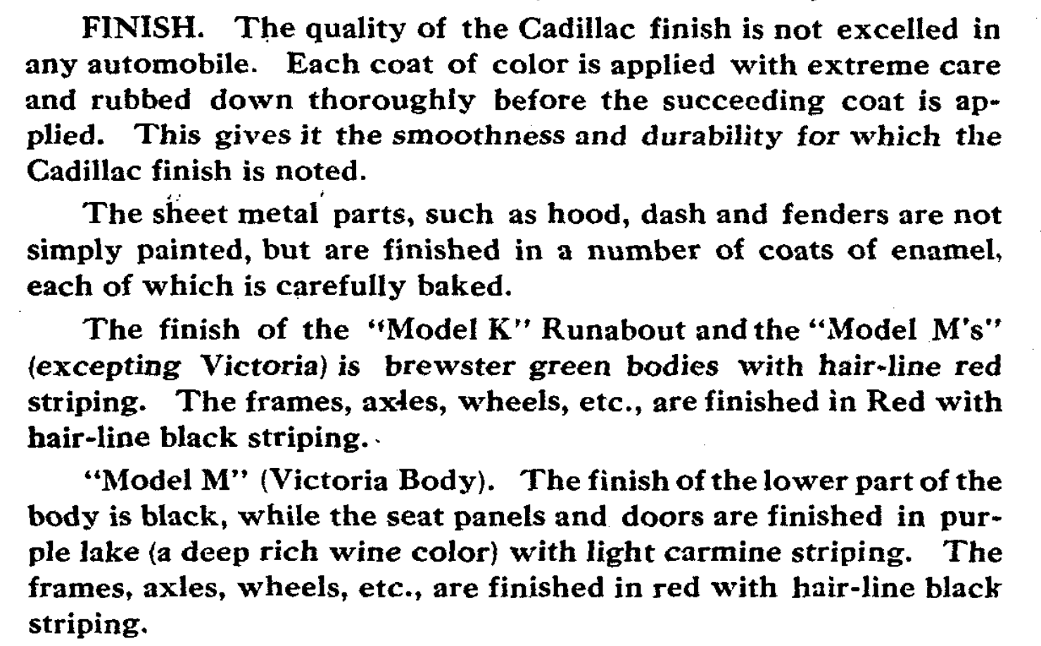 1907 Cadillac Colors