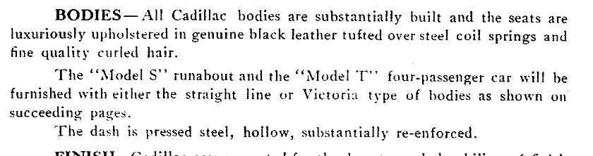 1908 Cadillac Colors