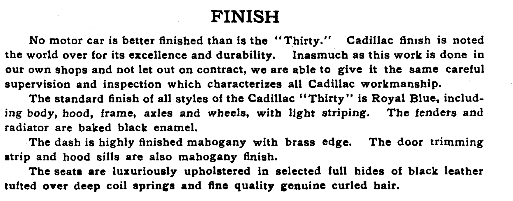 1910 Cadillac Colors