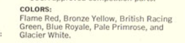 Paint color examples, their ordering codes, the oem color code, and vehicles the color was used on
