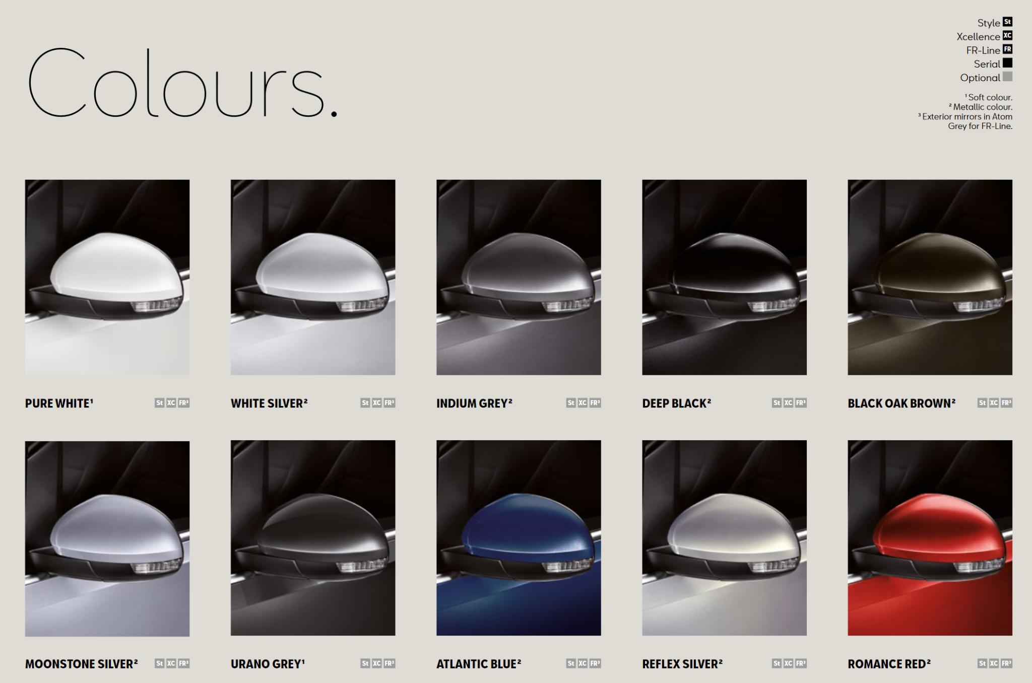2021 SEAT Alhambra Color Options Exterior Color options that the Seat vehicle offered