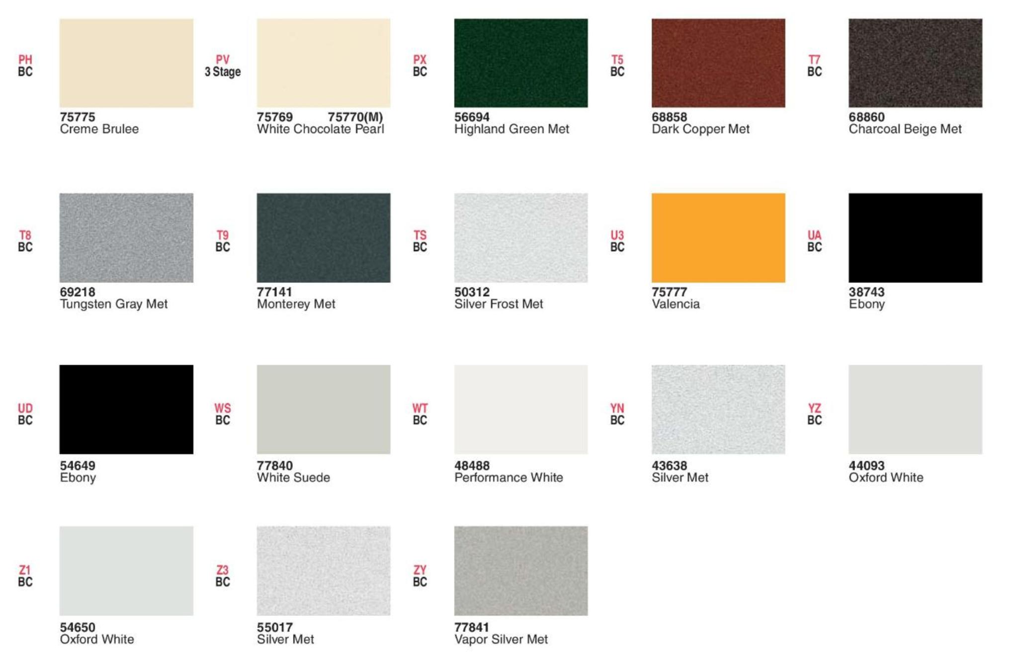 Ford paint colors 2008 Ford Motor Vehicle Color Code Chart/Page Paint