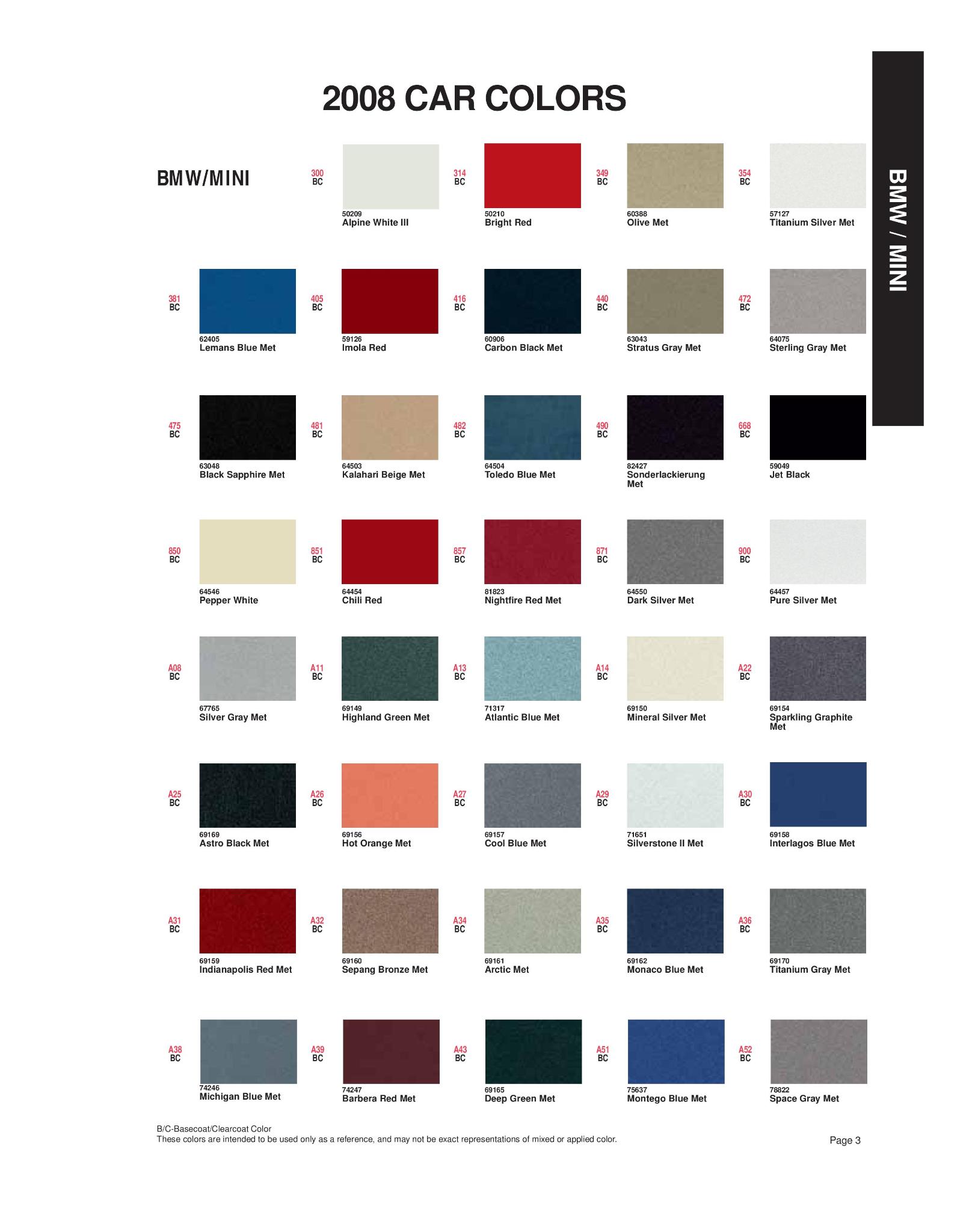 Bmw Cars Paint Codes Color Charts, 59 OFF www.elevate.in