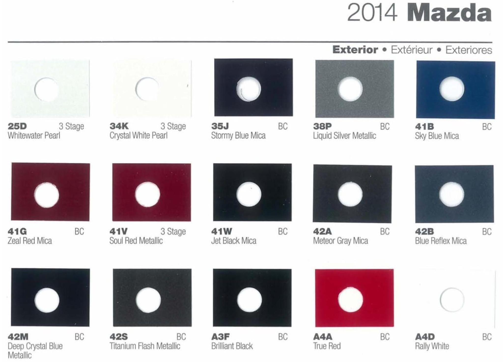 2014 Mazda Paint Codes